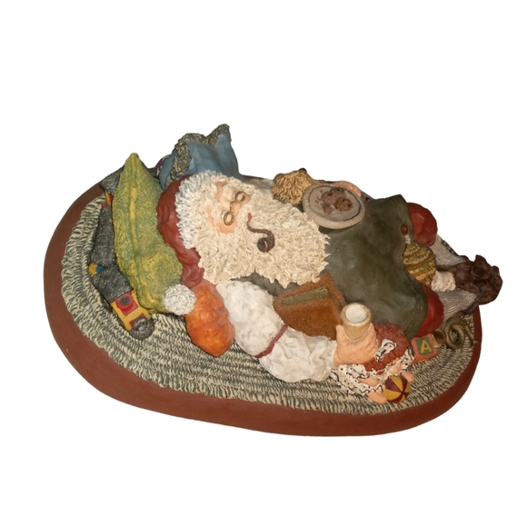 Vintage 1991 June McKenna Santa Claus 40 Winks Milk Cookie Christmas Woo… - Picture 2 of 7